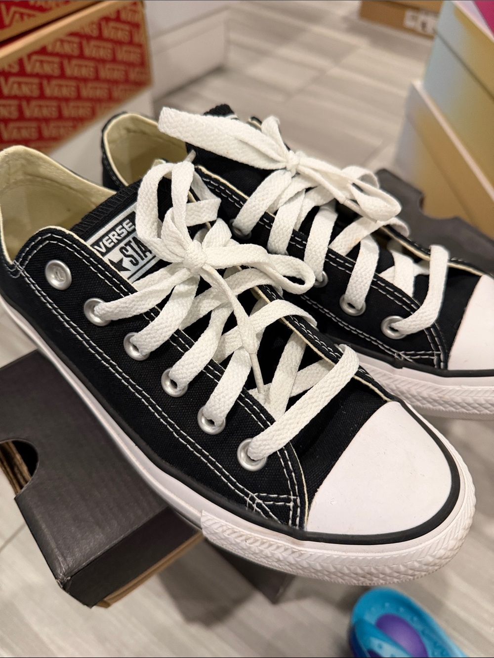 Converse Low Top Sneakers in Black and White